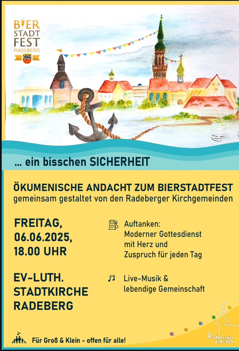 Einladung zur ökumenischen Andacht zum Bierstadtfest Radeberg am 06.06.25
