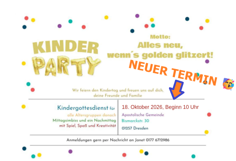 NEUER TERMIN für den Kindertag in Dresden.